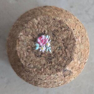 Brand New Hand Crafted Magnet Created from Champagne Cork Featuring Flowers